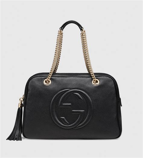 gucci black arielle leather gold|gucci shoulder bag.